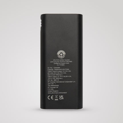 Acamar 20.000 mAh 70W recycled aluminium power bank