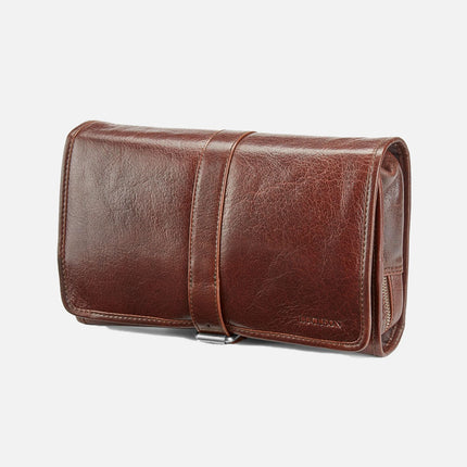 Toiletry bag leather with hanger