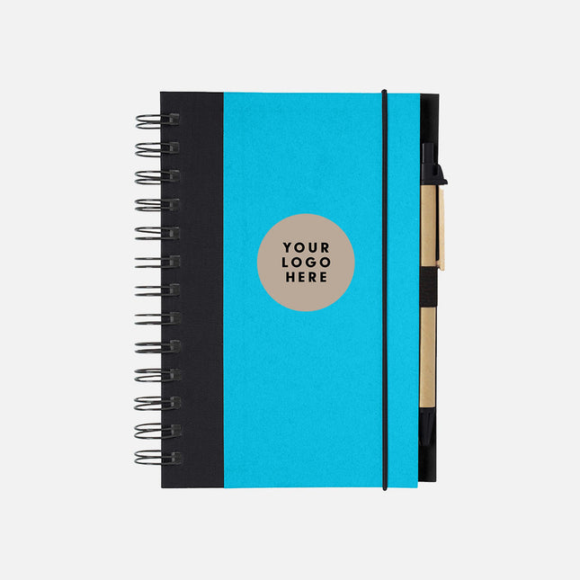 Spiral notebook with pen